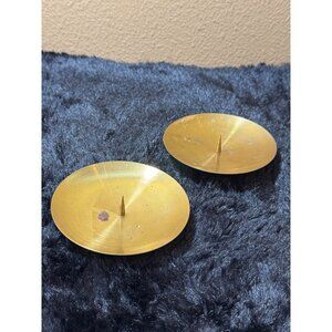 Pair Of Vintage Brass Candle Holders With Pointed Spikes Made In West Germany